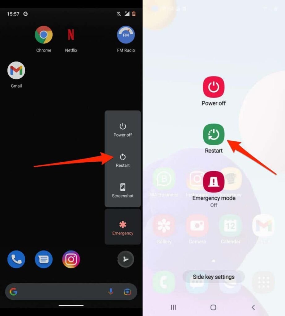 restart android device